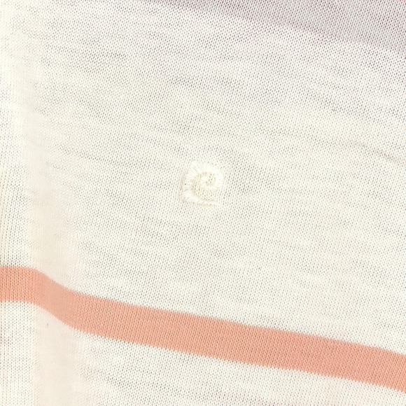 Vintage Pierre Cardin Salmon Striped Polo‎ Shirt Menswear Retro Casual Top Large - Picture 7 of 7